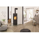 Krbová kamna Leda CORNA ES Pravá, černý lak, horní odkouření